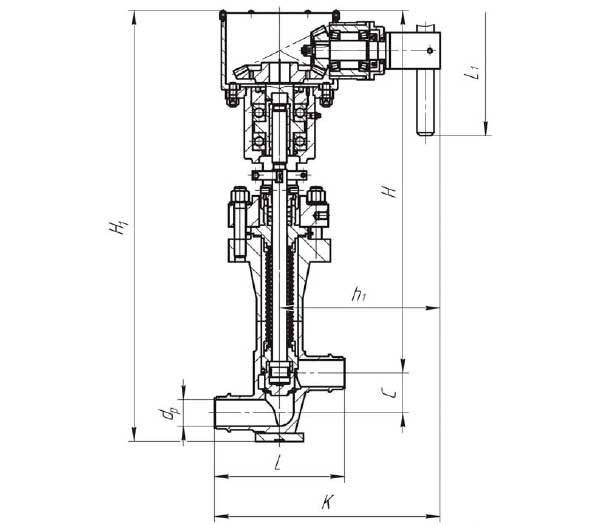 Конструктивная схема №2 - Клапан запорный сильфонный УФ 26070