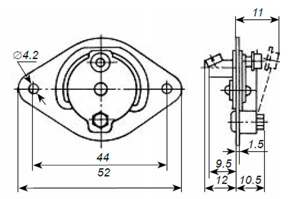 Габаритная схема термовыключателя АД-155М-А10