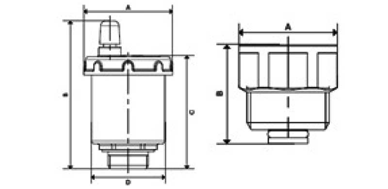 Габаритная схема клапана автоматического муфтового ITAP 362