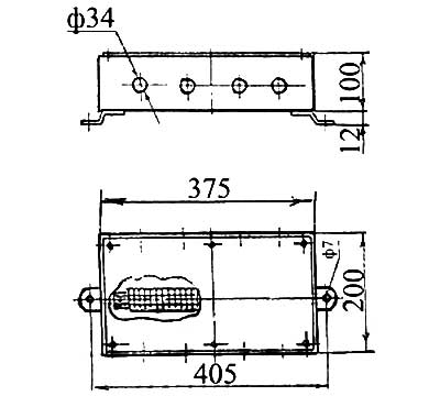 Габаритная схема коробки соединительной КС-40