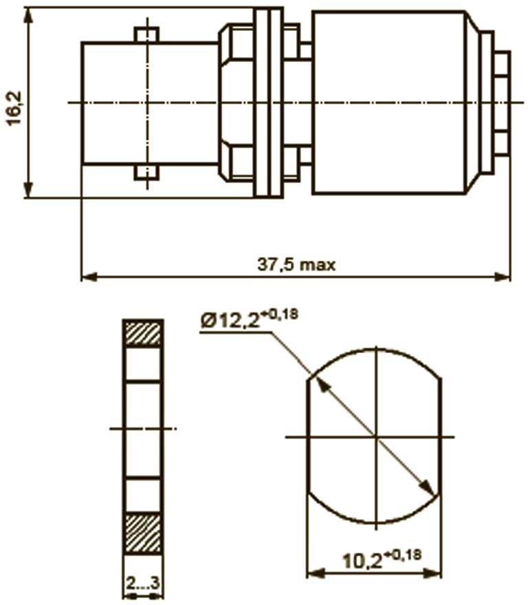 Габаритные и присоединительные размеры розетки СР-50-1 ПВ (ФВ)
